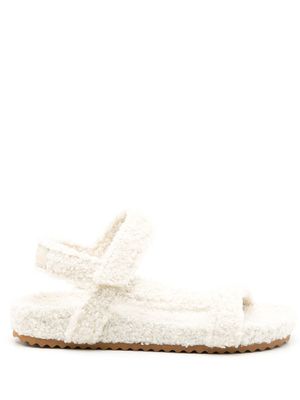 Sarah Chofakian sandales texturées à fermeture scratch - Blanc