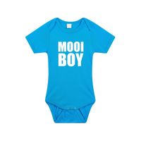 Mooiboy tekst rompertje blauw baby