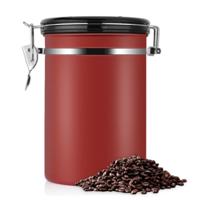 Koffie container RVS thee opberg kisten zwarte keuken Sotrage Canister koffie thee Caddies Teaware (rood)
