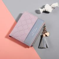 Cute Fashion portemonnee leer lange zip portemonnee munt kaarthouder zacht leer telefoonkaart vrouwelijke koppeling (rook paars)
