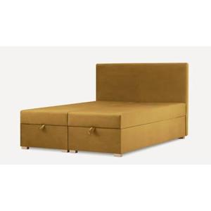 by fonQ Ora Boxspring met Relaxfunctie 160 x 200 cm - Fluweel - Okergeel