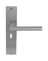 Deurklink Nexus rvs basis op langschild sleutelgat 56mm