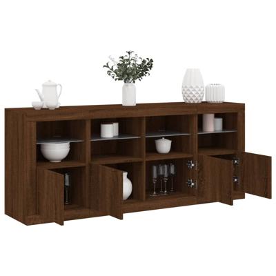 Dressoir met LED-verlichting 163x37x67 cm bruin eikenkleur