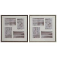 Fotolijsten Home ESPRIT Bruin Natuurlijk Kristal polyestyreen Stads 34 x 3 x 34 cm (2 Stuks)
