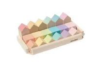 Ocamora Houten Huisjes en Blokken Pastel