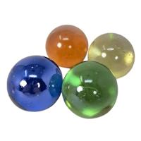 Decoratie glas knikkers - groot - 3,5 cm - 4x - kleurenmix - bloemstukken - tafeldecoraties