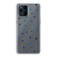 Blauwe stippen: Oppo Find X3 Pro Transparant Hoesje