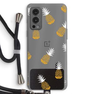 Ananasjes: OnePlus Nord 2 5G Transparant Hoesje met koord