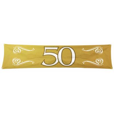 50 jaar jubileum straat en tuin banner - 180 x 40 cm - polyester