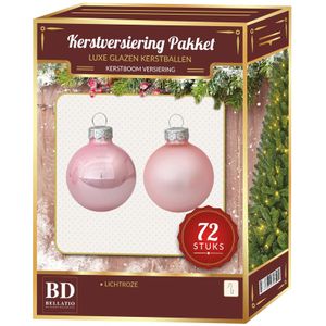 Roze kerstballen pakket 72-delig Christmas Sweet Pink Glass   -