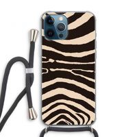 Arizona Zebra: iPhone 12 Pro Transparant Hoesje met koord Arizona Zebra: iPhone 12 Pro Transparant Hoesje met koord