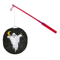 Lampionstokje 40 cm - met spook lampion - zwart - D25 cm