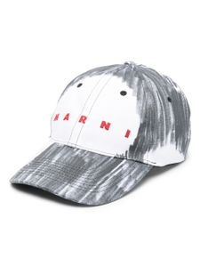 Marni casquette en coton à logo brodé - Gris