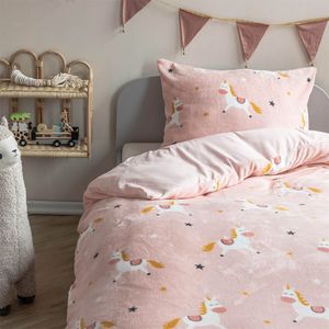 Kinderdekbedovertrek Fleece - 140x200 cm Meerkleurig - Dessin: Dieren - Fresh and Co Kids - Dekbed-Discounter.nl