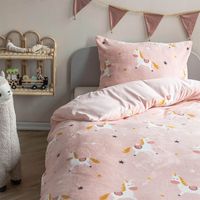 Kinderdekbedovertrek Fleece - 140x200 cm Meerkleurig - Dessin: Dieren - Fresh and Co Kids - Dekbed-Discounter.nl