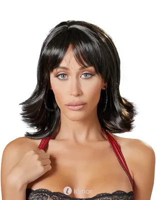 * COTTELLI Zwarte schouderlange pruik, CC077362