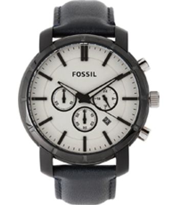 Horlogeband Fossil BQ2133 Leder Zwart 22mm