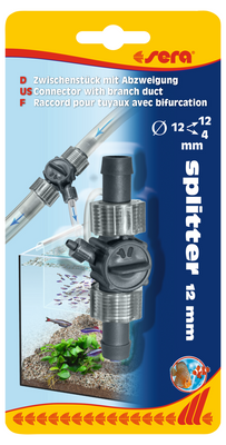 Sera Waterstroom Splitter Tussenstuk - Installatie voor Ø 12/12/4 mm Slangen - Nauwkeurige Waterregulatie