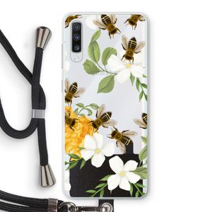 No flowers without bees: Samsung Galaxy A70 Transparant Hoesje met koord