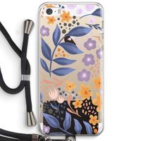 Flowers with blue leaves: iPhone 5 / 5S / SE Transparant Hoesje met koord