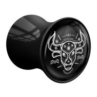 Double Flared Plug met Zodiac Circle Design Acryl Tunnels & Plugs