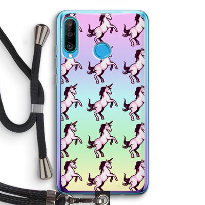 Musketon Unicorn: Huawei P30 Lite Transparant Hoesje met koord