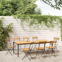 Tuinstoelen inklapbaar 8 st staal en massief acaciahout