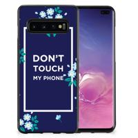 Samsung Galaxy S10+ | TPU Hoesje | Flowers Blue DTMP