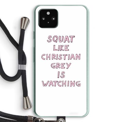 Christian Grey: Pixel 5a 5G Transparant Hoesje met koord