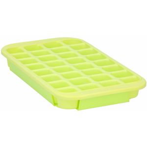 XL ijsblokjes vorm - 32 ijsklontjes - lime groen - 33 x 18 x 3.5 cm - rubber