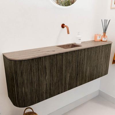 Toiletmeubel Mondiaz Joya Dlux | 123.2 cm | Meubelkleur Shadow | Faye wastafel Arena Wasbak Midden | Zonder kraangat(en)