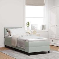 Boxspring bed met hoofdeinde Lichtgrijs 80 x 200 cm Fluweel