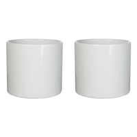 3x stuks bloempotten glans wit keramiek voor kamerplant H17.5 x D19.5 cm