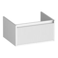 Brauer Hope Wavy - Onderkast - 60 cm - met 1 Softclose Lade Greeploos en 1 Sifon Uitsparing - Mat Wit