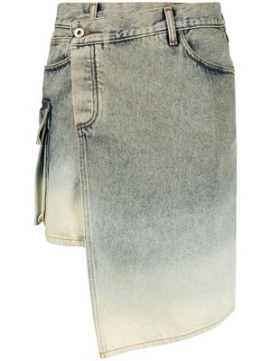 Off-White jupe en jean à design asymétrique - Vert