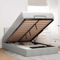 Ottoman bed met matras 120x200 cm fluweel lichtgrijs