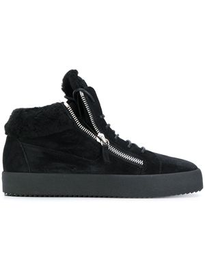Giuseppe Zanotti baskets montantes Kriss à intérieur fourré - Noir