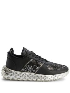 Giuseppe Zanotti baskets Urchin à effet peau de serpent - Noir