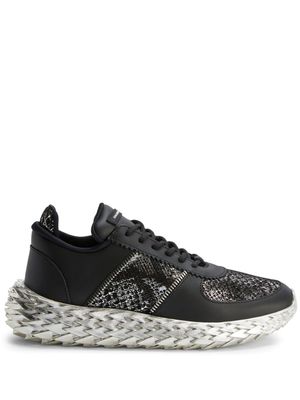 Giuseppe Zanotti baskets Urchin à effet peau de serpent - Noir