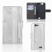 Huawei Ascend G7 Book Style Case White Wood - thumbnail