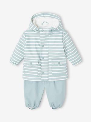 Regenjas en broek babyset voor jongens grijsblauw