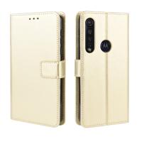 Voor Motorola One macro retro Crazy Horse textuur horizontale Flip lederen draagtas met houder & kaartsleuven & fotolijstjes (goud)