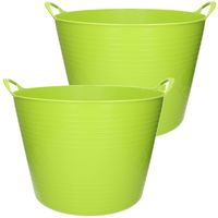 2x stuks flexibele kuip emmer/wasmand rond fel groen 43 liter