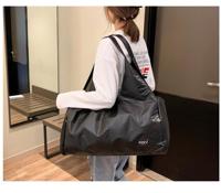 Zachte Nylon doek schouder sporten sportschool Yoga handtas (zwart)