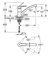 GROHE bau eco Keukenkraan - laag - draaibare uitloop - chroom 31680000 - thumbnail