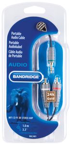 Bandridge BAL3401 audio kabel 1 m 3.5mm RCA Zwart