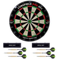 Dartbord Longfield professional - Dia 45.5 cm - met 6x goede kwaliteit dartpijltjes - Darten