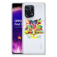 OPPO Find X5 Telefoonhoesje met Naam Cat Color