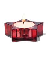 HEMA Theelichthouder 7.2x2.4x7.2cm glas ster rood
