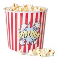 Popcorn bak - rood/wit - kunststof - D24 cm - 9 liter - herbruikbaar